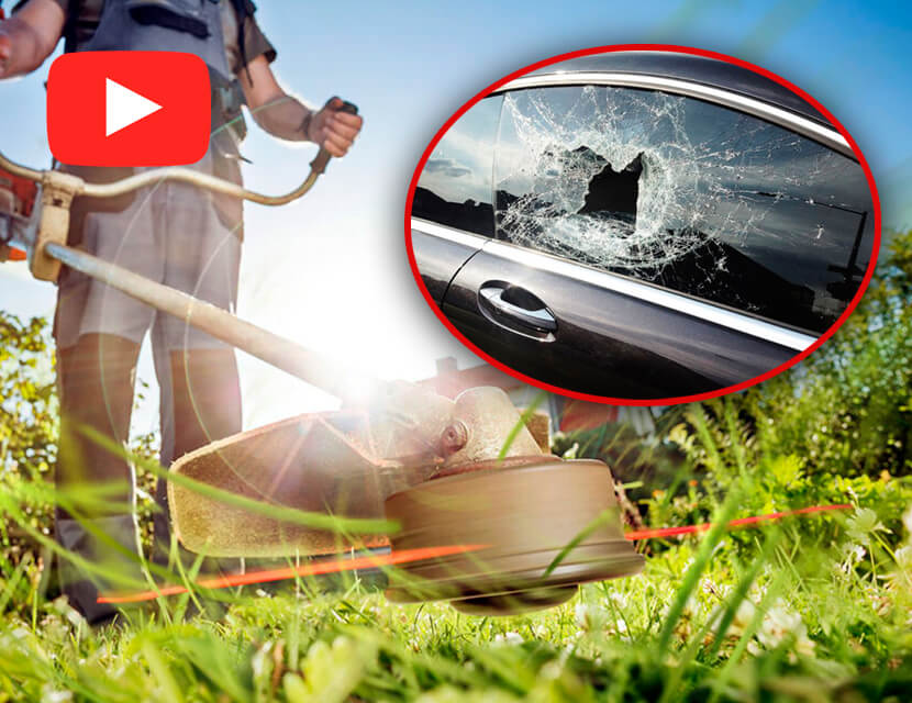 Повреждение авто при покосе травы