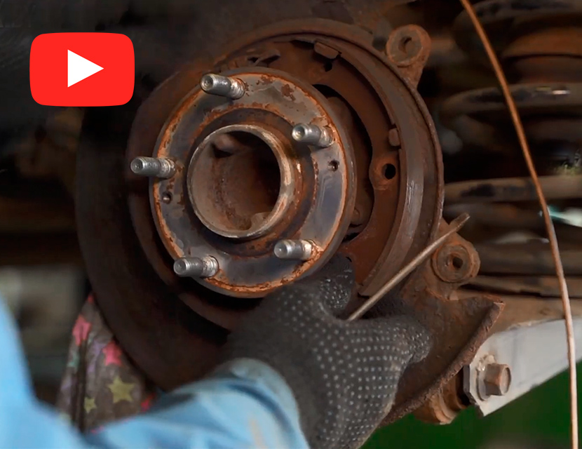 Замена колодок ручника Kia Sorento 2011